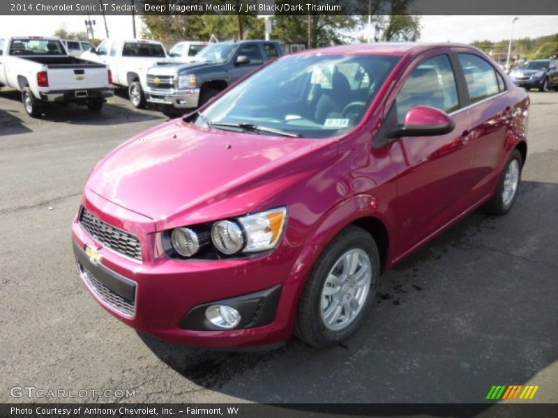 Deep Magenta Metallic / Jet Black/Dark Titanium 2014 Chevrolet Sonic LT Sedan