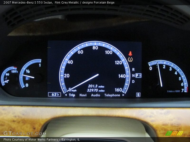 Flint Grey Metallic / designo Porcelain Beige 2007 Mercedes-Benz S 550 Sedan