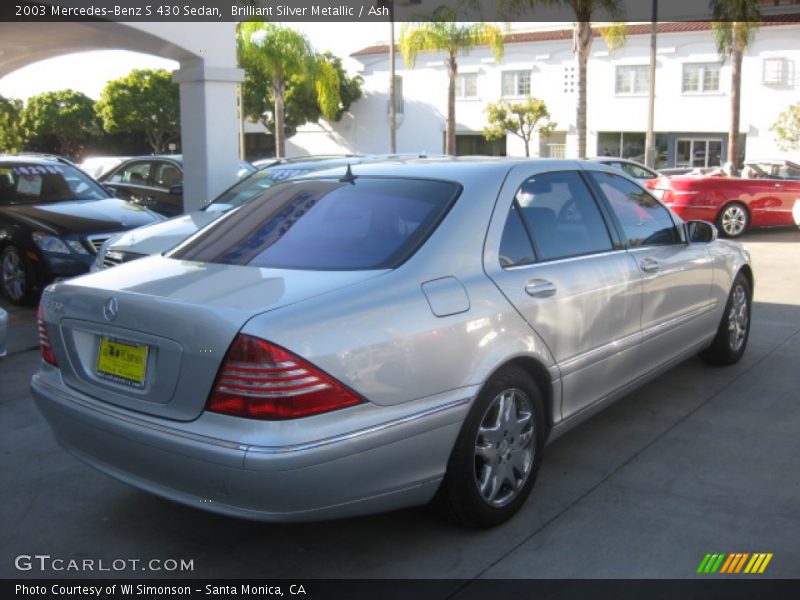 Brilliant Silver Metallic / Ash 2003 Mercedes-Benz S 430 Sedan