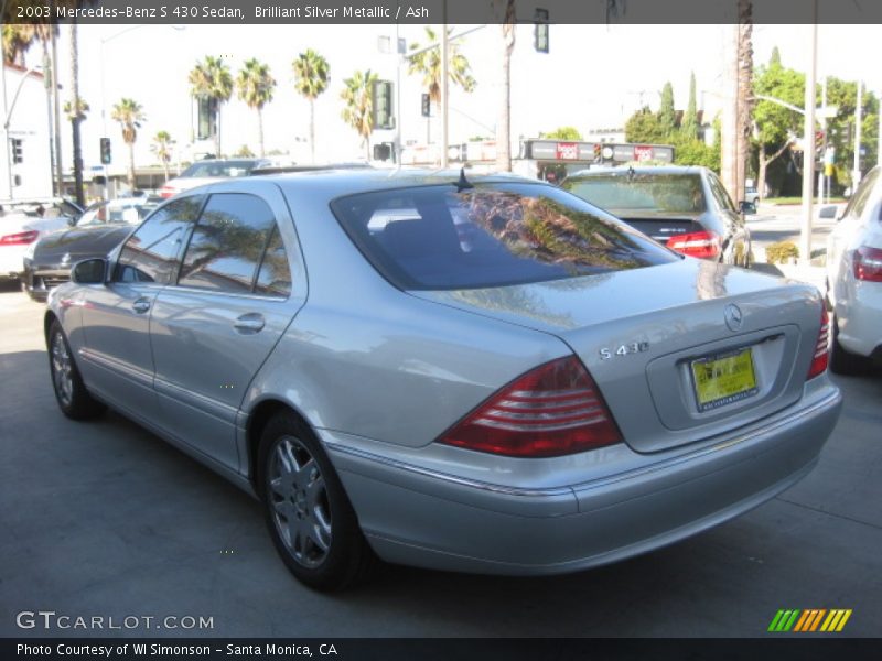 Brilliant Silver Metallic / Ash 2003 Mercedes-Benz S 430 Sedan