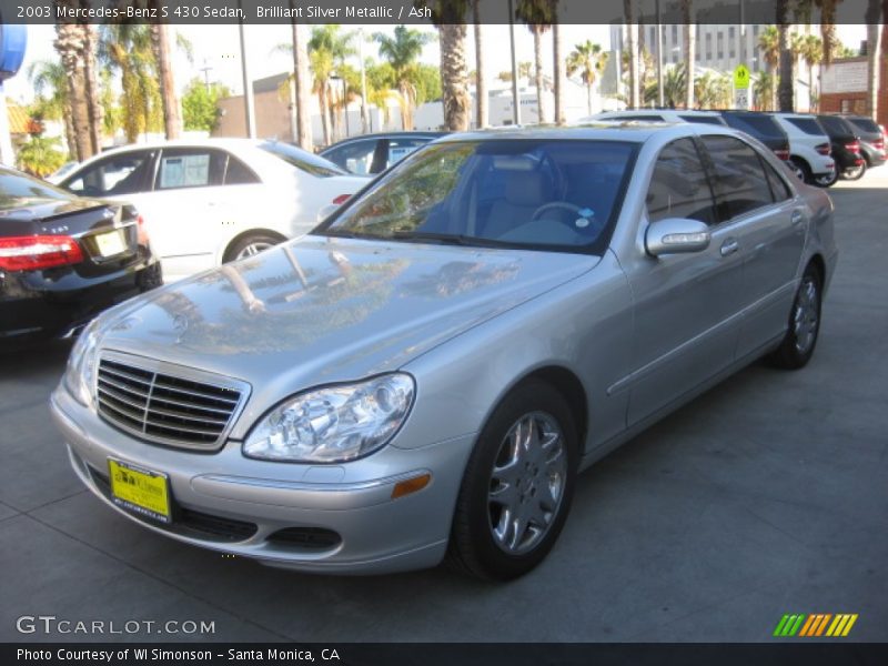 Brilliant Silver Metallic / Ash 2003 Mercedes-Benz S 430 Sedan
