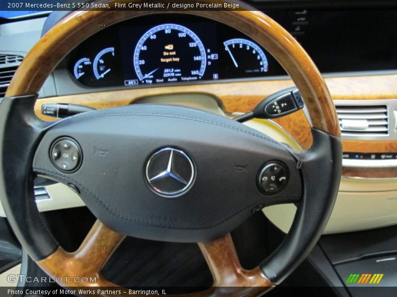 Flint Grey Metallic / designo Porcelain Beige 2007 Mercedes-Benz S 550 Sedan