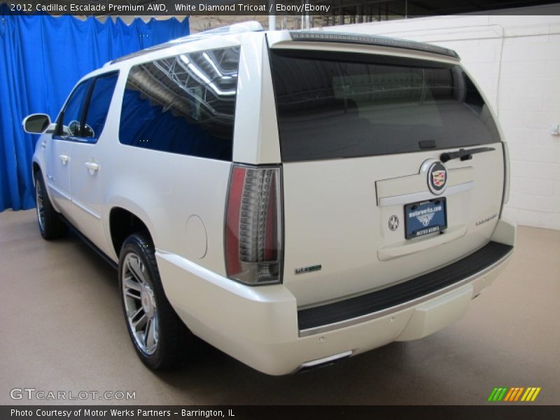 White Diamond Tricoat / Ebony/Ebony 2012 Cadillac Escalade Premium AWD