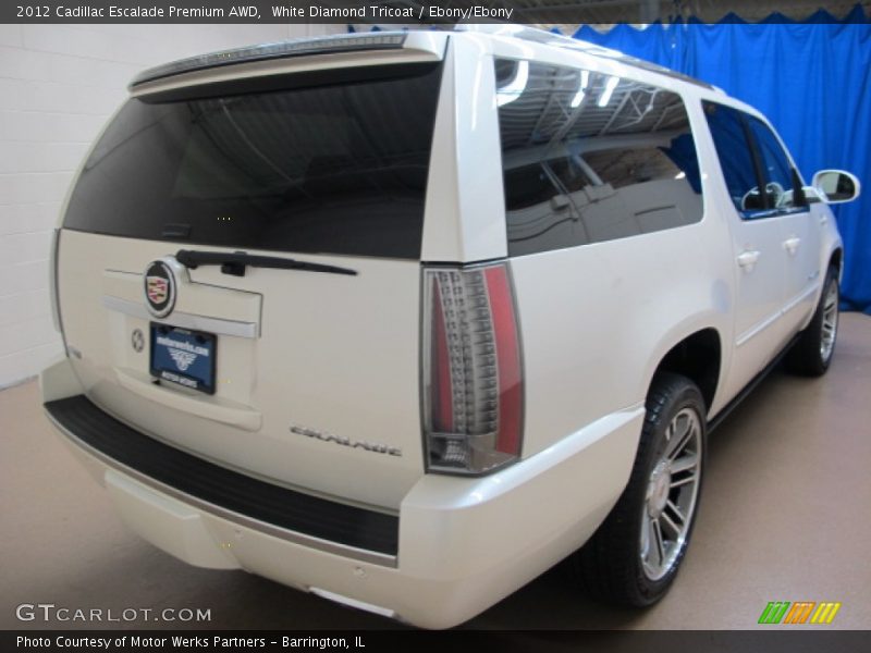 White Diamond Tricoat / Ebony/Ebony 2012 Cadillac Escalade Premium AWD