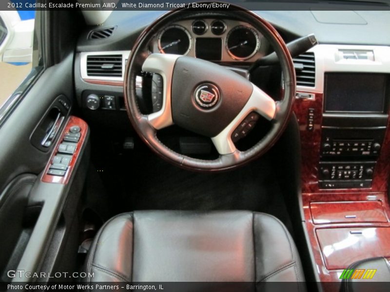 White Diamond Tricoat / Ebony/Ebony 2012 Cadillac Escalade Premium AWD