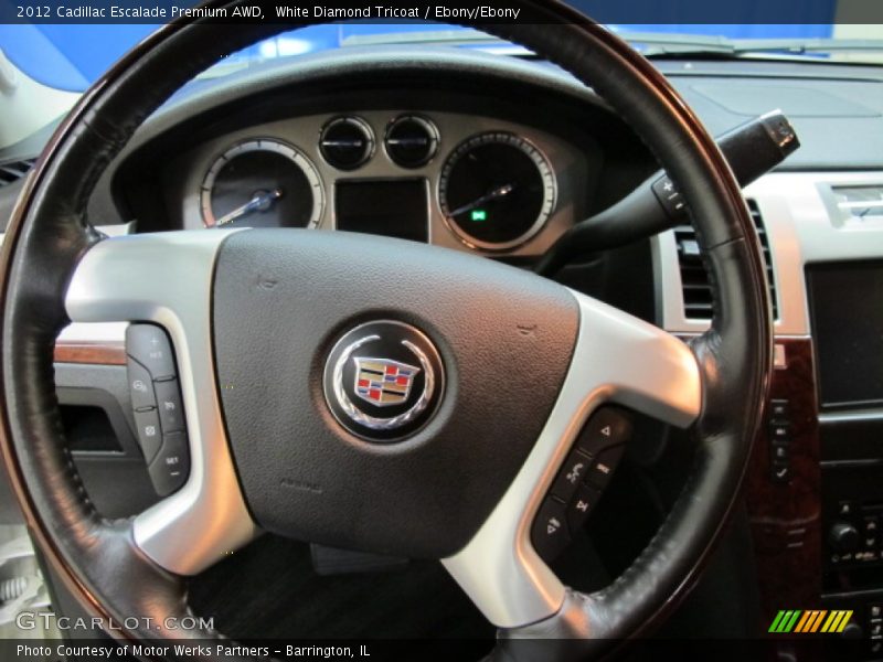 White Diamond Tricoat / Ebony/Ebony 2012 Cadillac Escalade Premium AWD