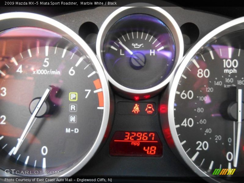 Marble White / Black 2009 Mazda MX-5 Miata Sport Roadster