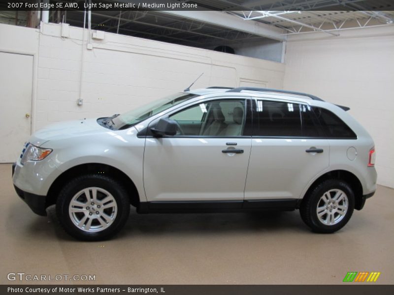 Light Sage Metallic / Medium Light Stone 2007 Ford Edge SE AWD