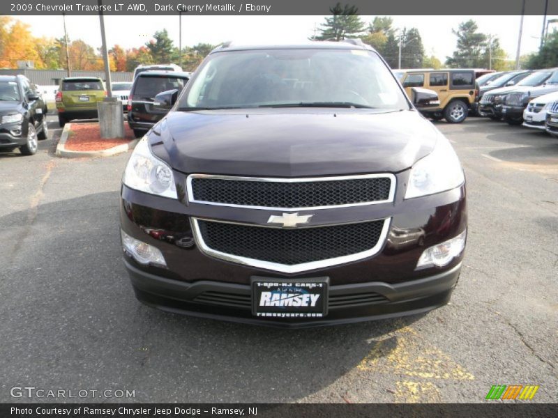 Dark Cherry Metallic / Ebony 2009 Chevrolet Traverse LT AWD