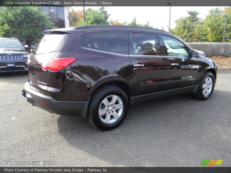 Dark Cherry Metallic / Ebony 2009 Chevrolet Traverse LT AWD