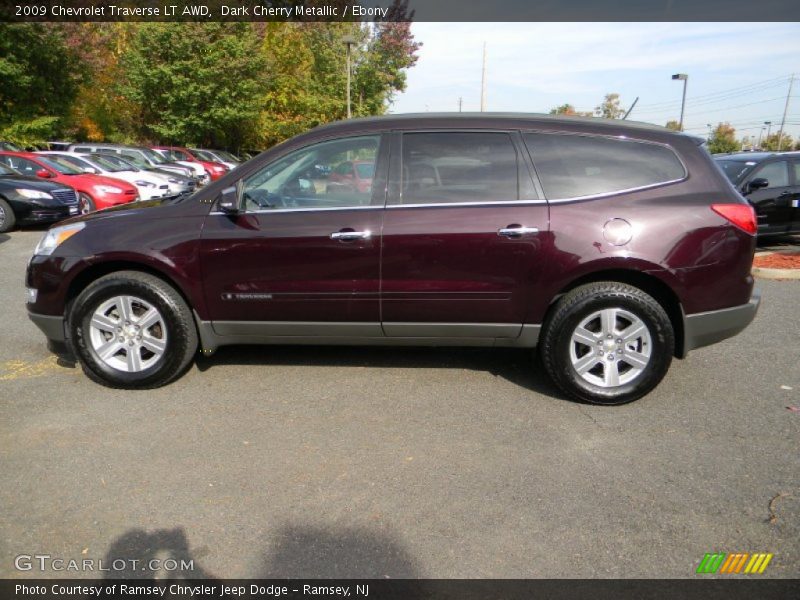 Dark Cherry Metallic / Ebony 2009 Chevrolet Traverse LT AWD