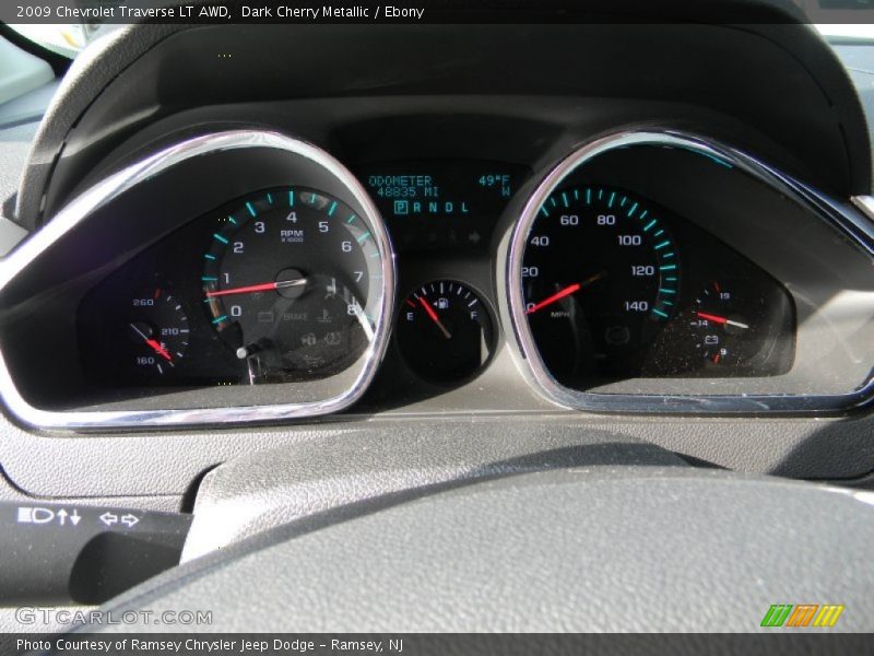 Dark Cherry Metallic / Ebony 2009 Chevrolet Traverse LT AWD