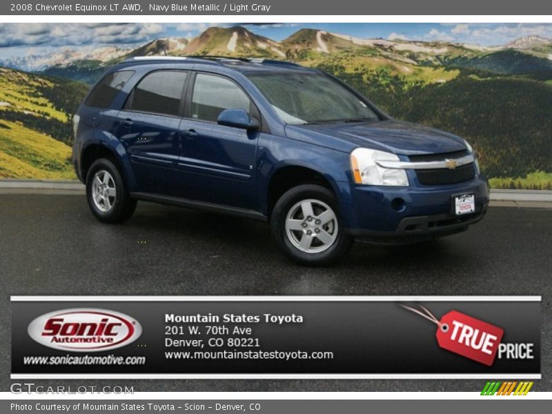 Navy Blue Metallic / Light Gray 2008 Chevrolet Equinox LT AWD