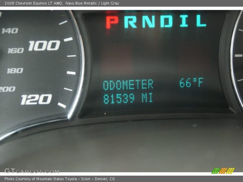 Navy Blue Metallic / Light Gray 2008 Chevrolet Equinox LT AWD