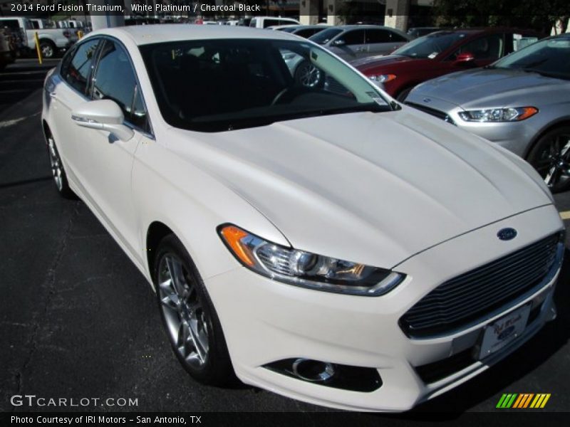 White Platinum / Charcoal Black 2014 Ford Fusion Titanium
