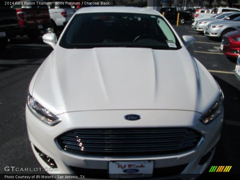 White Platinum / Charcoal Black 2014 Ford Fusion Titanium