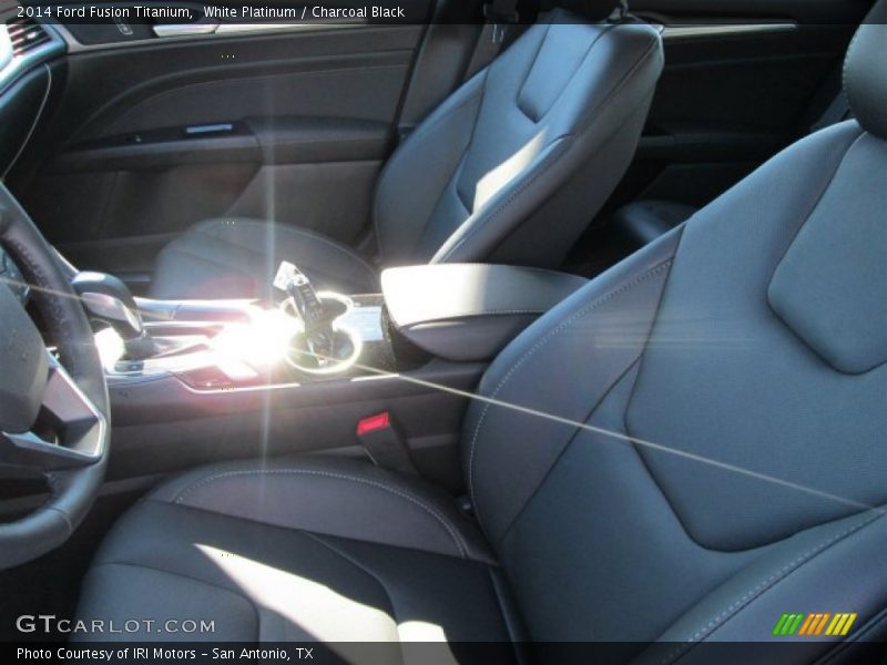 White Platinum / Charcoal Black 2014 Ford Fusion Titanium