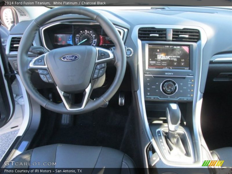 White Platinum / Charcoal Black 2014 Ford Fusion Titanium