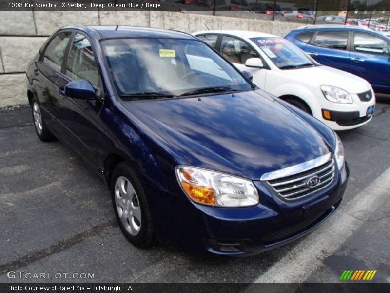 Deep Ocean Blue / Beige 2008 Kia Spectra EX Sedan