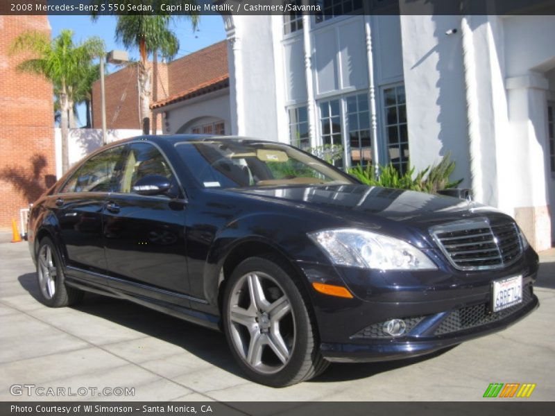 Capri Blue Metallic / Cashmere/Savanna 2008 Mercedes-Benz S 550 Sedan