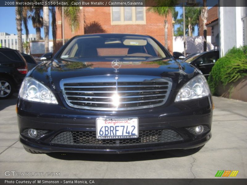 Capri Blue Metallic / Cashmere/Savanna 2008 Mercedes-Benz S 550 Sedan