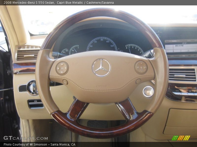 Capri Blue Metallic / Cashmere/Savanna 2008 Mercedes-Benz S 550 Sedan