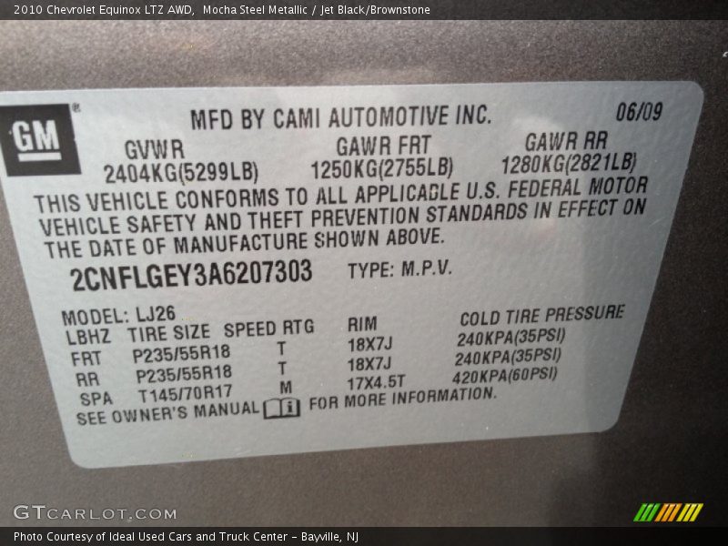 Mocha Steel Metallic / Jet Black/Brownstone 2010 Chevrolet Equinox LTZ AWD