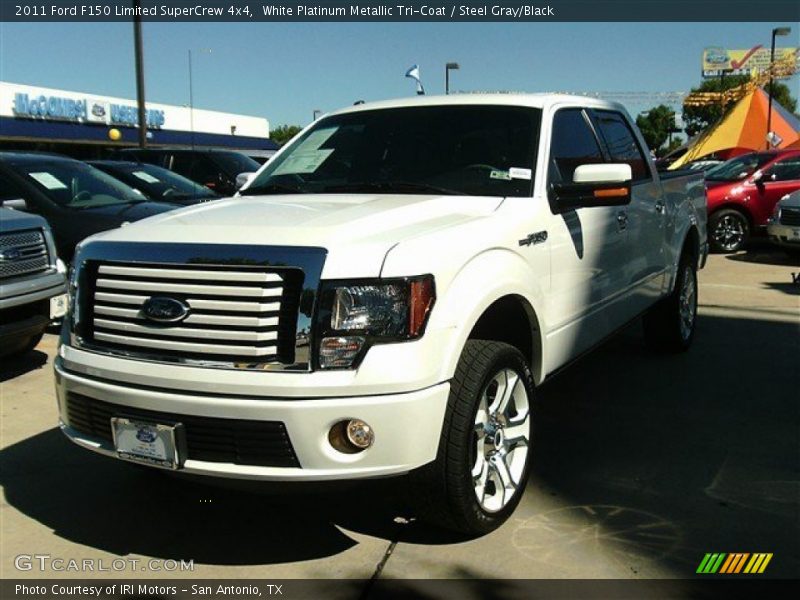 White Platinum Metallic Tri-Coat / Steel Gray/Black 2011 Ford F150 Limited SuperCrew 4x4