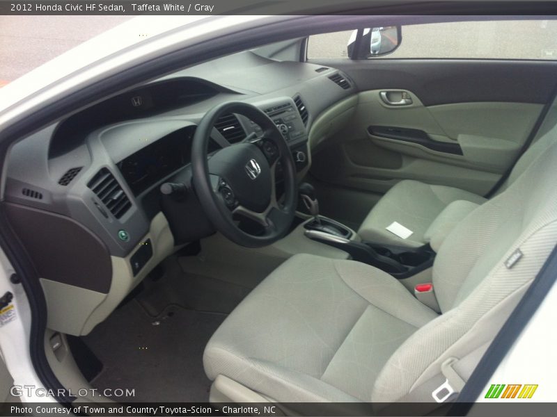 Taffeta White / Gray 2012 Honda Civic HF Sedan
