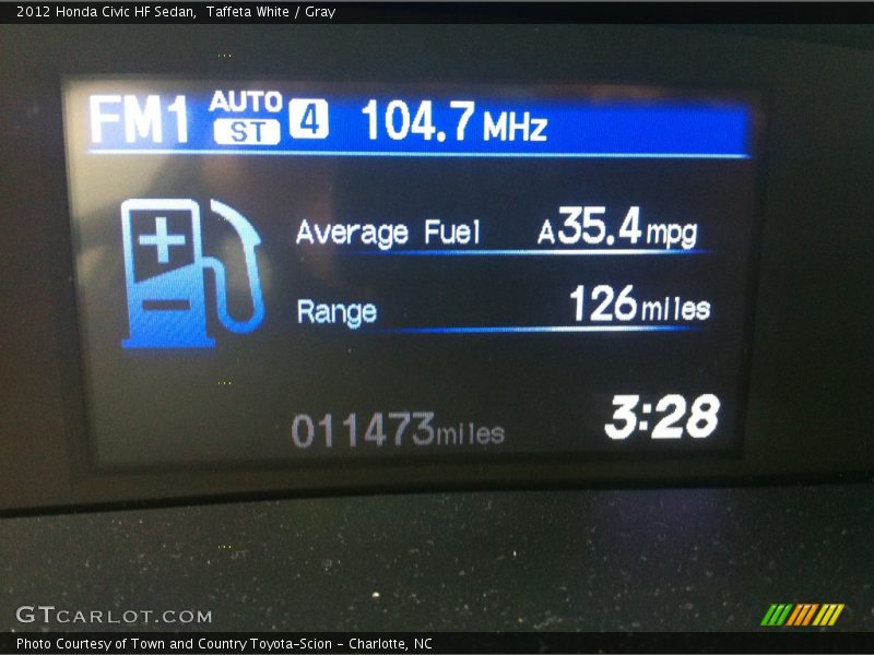Taffeta White / Gray 2012 Honda Civic HF Sedan