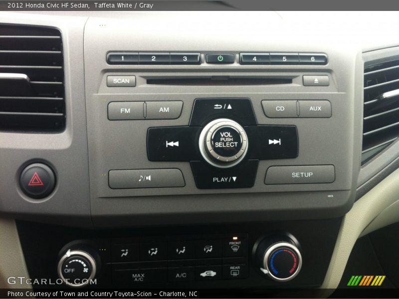 Taffeta White / Gray 2012 Honda Civic HF Sedan