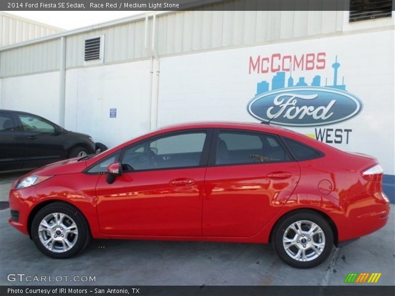Race Red / Medium Light Stone 2014 Ford Fiesta SE Sedan