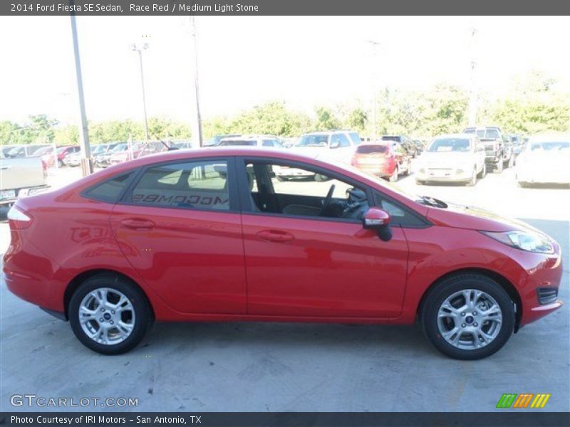 Race Red / Medium Light Stone 2014 Ford Fiesta SE Sedan