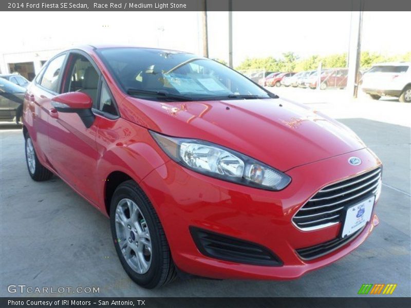 Race Red / Medium Light Stone 2014 Ford Fiesta SE Sedan