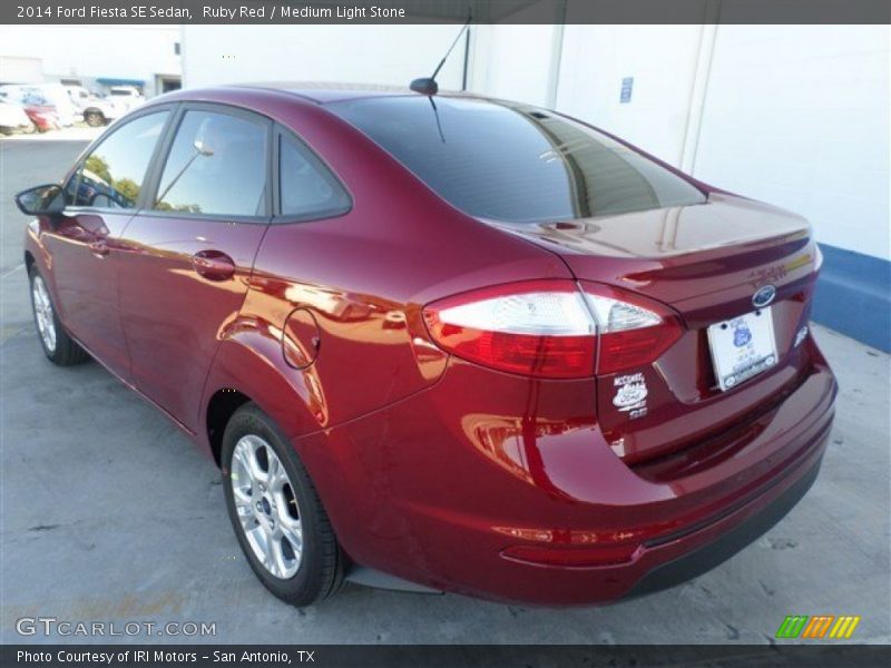 Ruby Red / Medium Light Stone 2014 Ford Fiesta SE Sedan