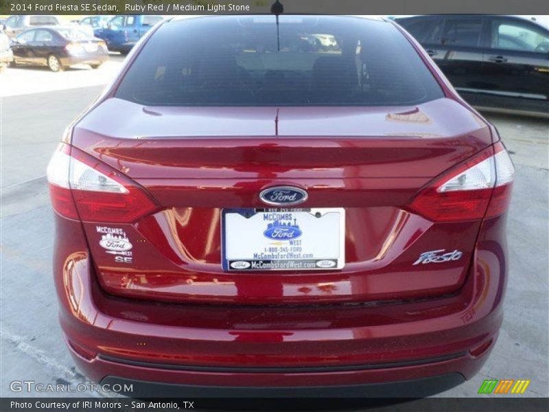 Ruby Red / Medium Light Stone 2014 Ford Fiesta SE Sedan