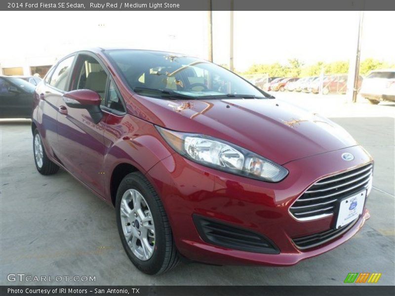Ruby Red / Medium Light Stone 2014 Ford Fiesta SE Sedan