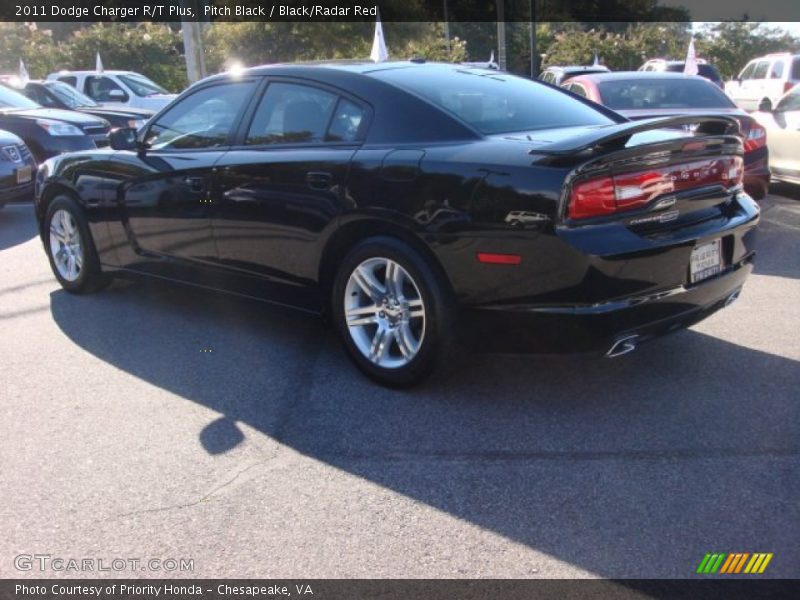Pitch Black / Black/Radar Red 2011 Dodge Charger R/T Plus