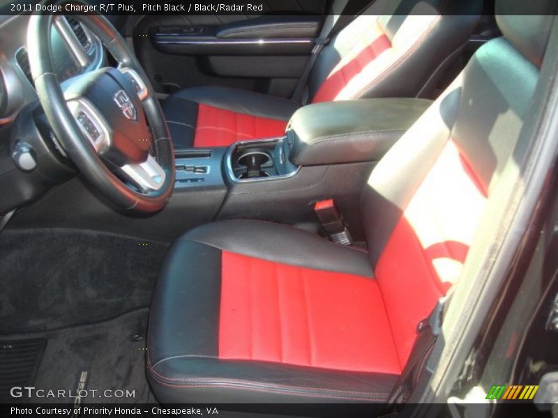 Pitch Black / Black/Radar Red 2011 Dodge Charger R/T Plus