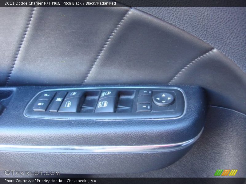 Pitch Black / Black/Radar Red 2011 Dodge Charger R/T Plus