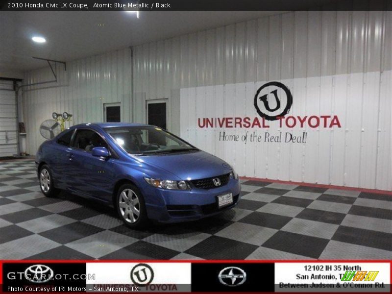 Atomic Blue Metallic / Black 2010 Honda Civic LX Coupe