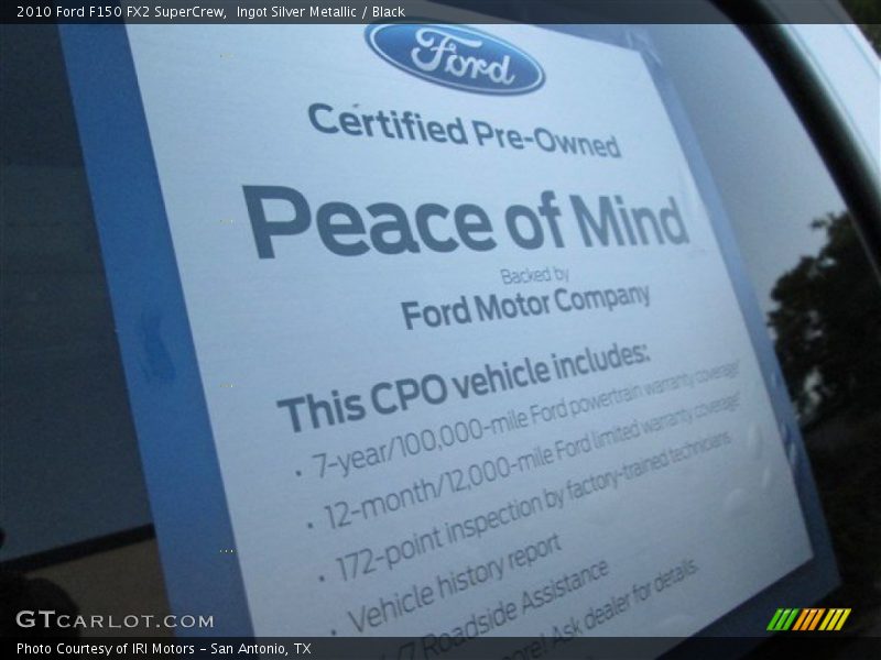 Ingot Silver Metallic / Black 2010 Ford F150 FX2 SuperCrew