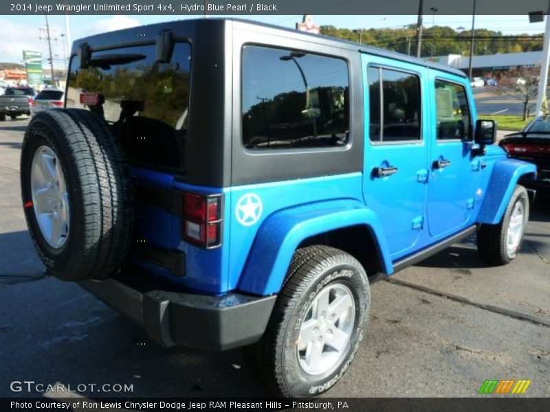 Hydro Blue Pearl / Black 2014 Jeep Wrangler Unlimited Sport 4x4