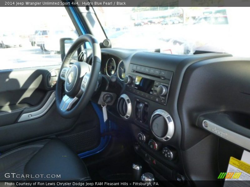 Hydro Blue Pearl / Black 2014 Jeep Wrangler Unlimited Sport 4x4