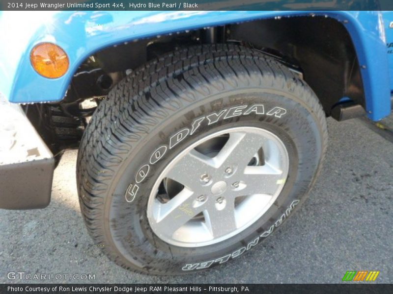 Hydro Blue Pearl / Black 2014 Jeep Wrangler Unlimited Sport 4x4