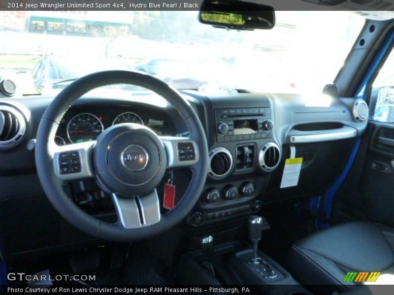 Hydro Blue Pearl / Black 2014 Jeep Wrangler Unlimited Sport 4x4