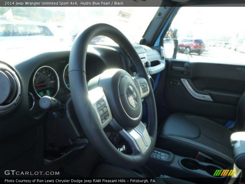 Hydro Blue Pearl / Black 2014 Jeep Wrangler Unlimited Sport 4x4