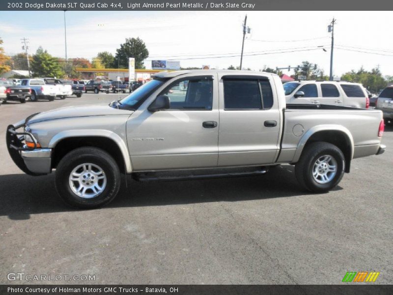 Light Almond Pearl Metallic / Dark Slate Gray 2002 Dodge Dakota SLT Quad Cab 4x4