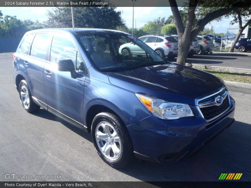 Marine Blue Pearl / Platinum 2014 Subaru Forester 2.5i