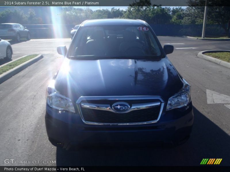 Marine Blue Pearl / Platinum 2014 Subaru Forester 2.5i